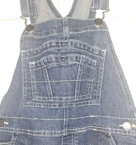 Hybrid & Company Indigo Denim Overalls, Size Small, Medium Wash